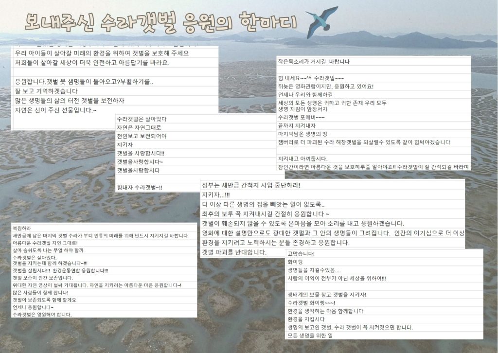 새만금의 마지막 갯벌 '수라' 영화 상영회 진행